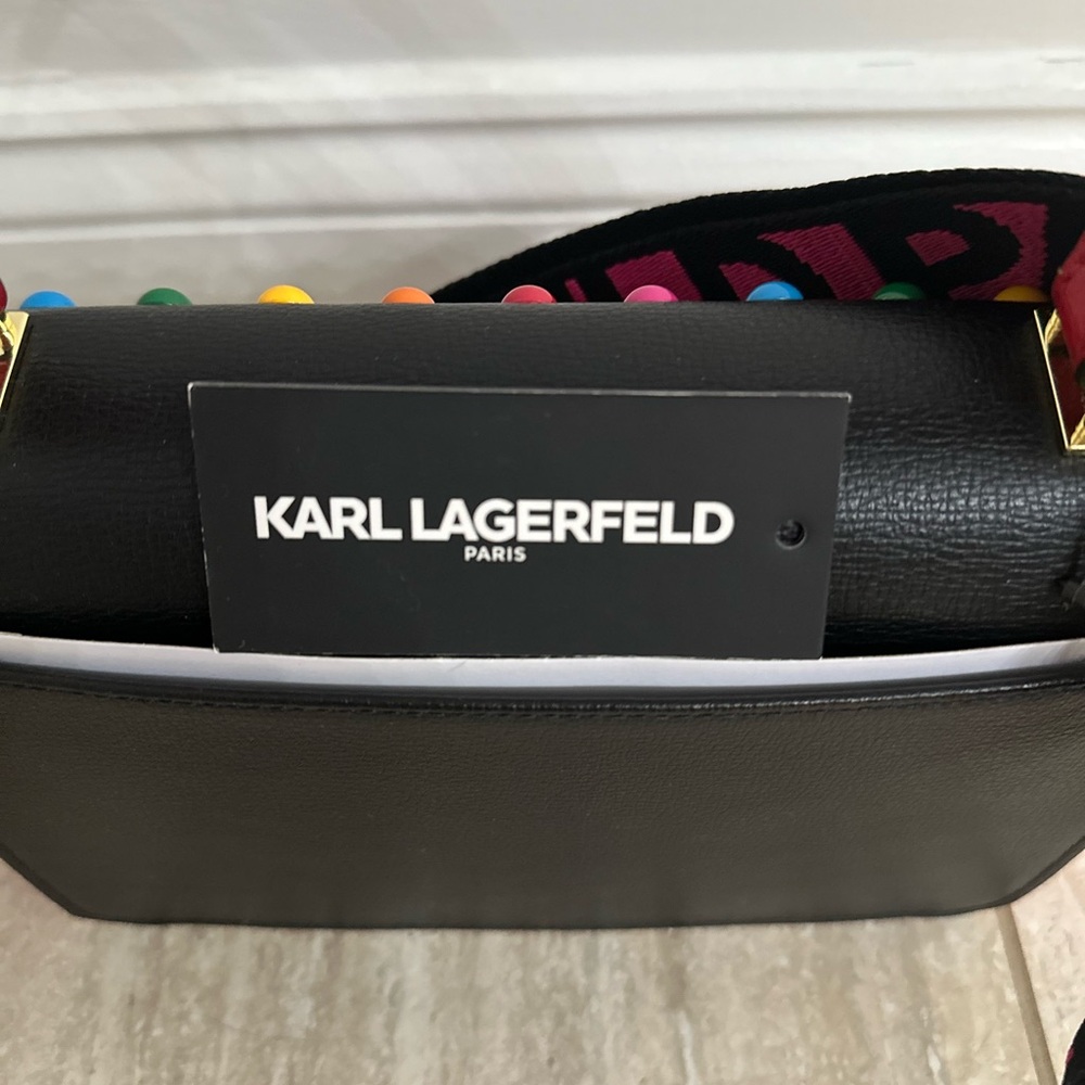 Karl Lagerfeld Black Bag with Colorful Studs - Picture 3 of 7